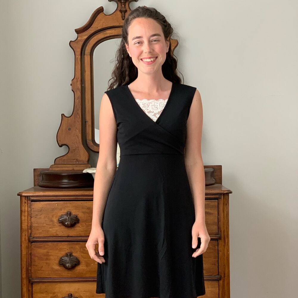 LOFT Black Stretch Dress, Size 0P